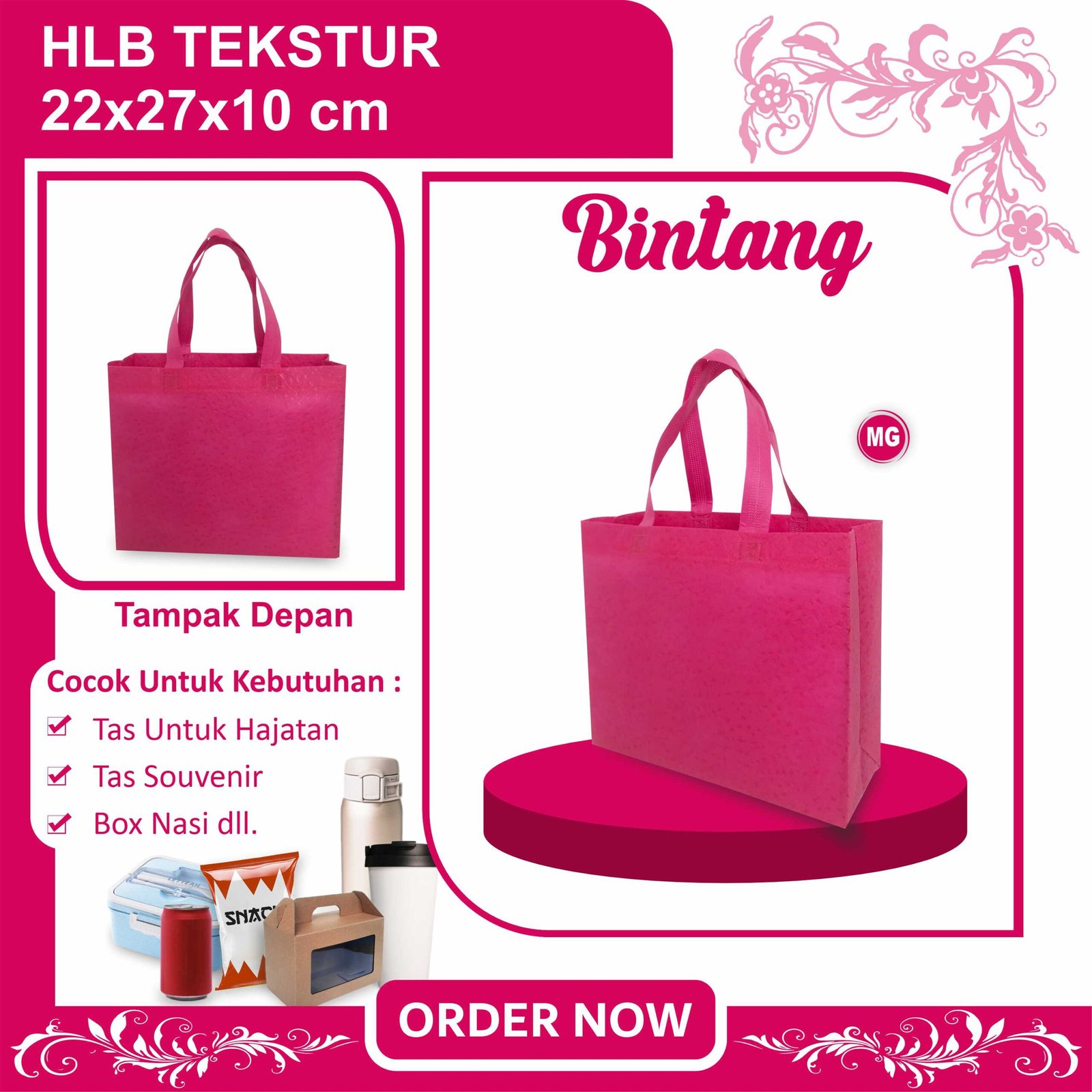 Tas Bingkisan Tas Tahlilan Tas Hantaran Mewah Tas Souvenir Tas Tasyakuran Tas Yasin Tekstur 22x27x10 - Image 3