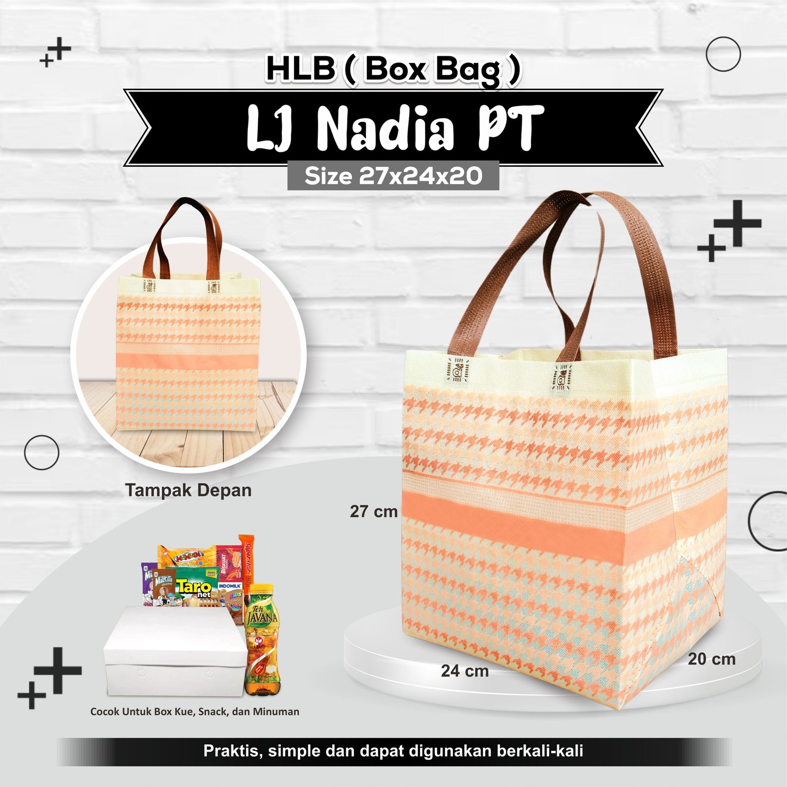 Tas Hajatan Mewah | Tas Kotak Nasi 20x20 | Box Nasi 20x20 | Tas Tasyakuran Tas Besek | Tas Berkat Ukuran 27x24x20 - Image 4