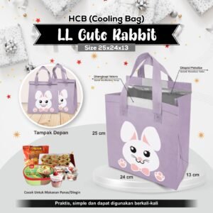 Cooling Bag Bahan Spunbond Tas Makanan Anti Air Tas Bekal 25x24x13 Sablon Animal Murah