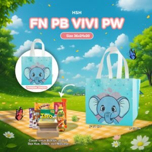 [BISA CUSTOM] Goodie Bag Birthday Tas Spunbond Kotak Nasi Uk 20x20 Tas Birthday Party Ukuran 36x24x20
