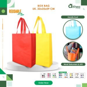 [Bisa Disablon] Tas Spunbond Polos 75 Gsm Tebal Tas Seminar Tas Dokumen Tas Sembako Goodie Bag Polos 32x25x9