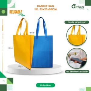 Tas Polos Custom Tas Promosi Tas Spunbond Souvenir Tas Seminar Ukuran 35X25X08