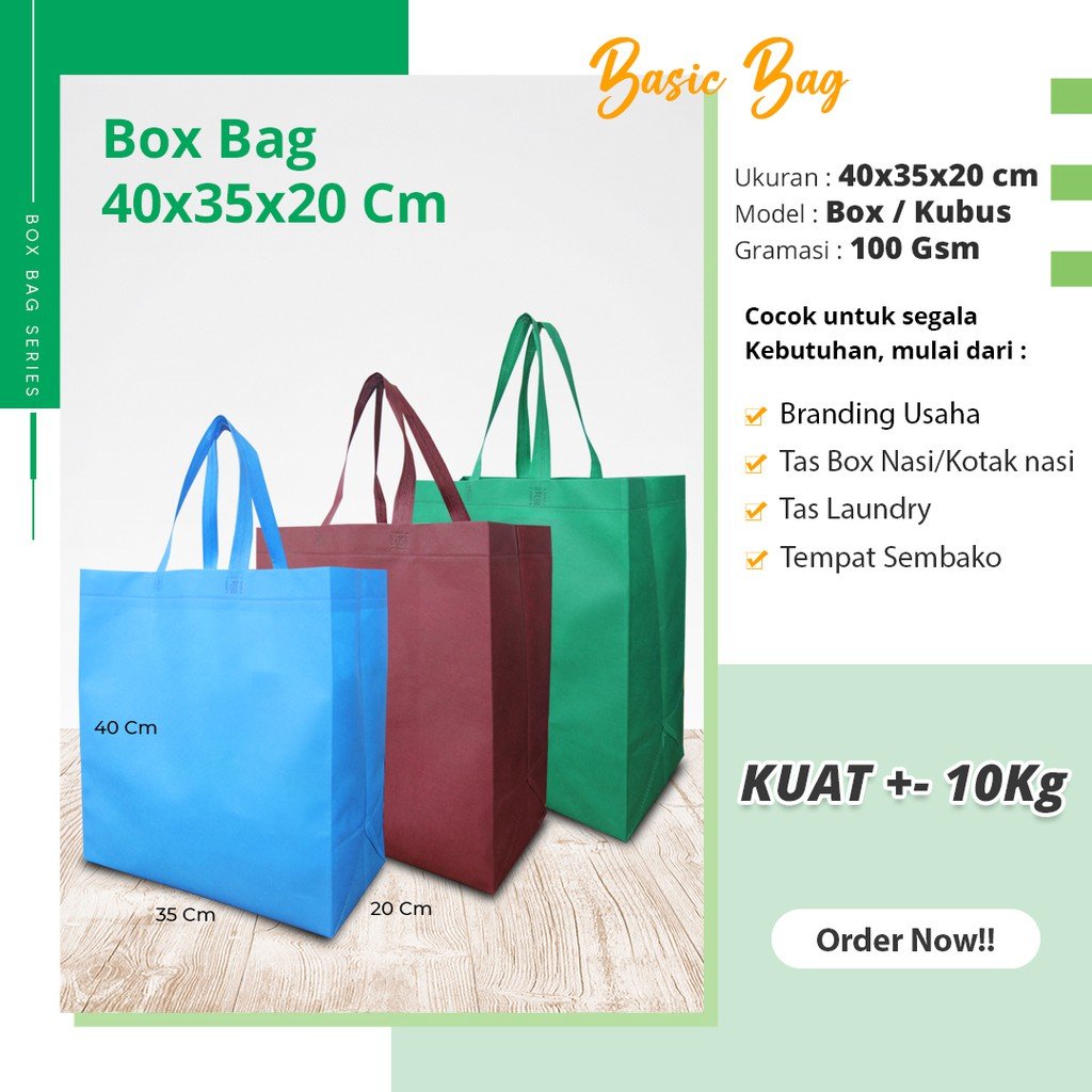 Tas Sembako Jumbo Tas Laundry Besar Tas Spunbond Besar Polos Ukuran 40x35x20 - Image 4
