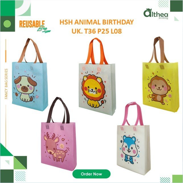 Goodie Bag Birthday Tas Ulang Tahun Tas Souvenir Motif Binatang 36x25x08