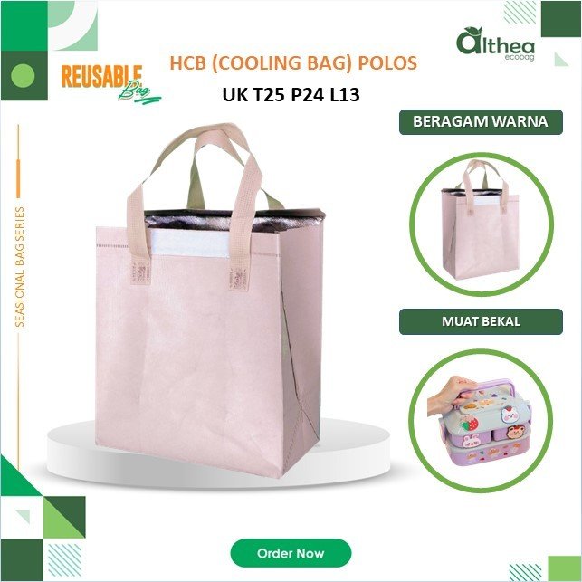 Cooling Bag | Tas Bekal Thermal | Tas Bekal Anti Air | HCB Polos 25x24x13 - Image 2