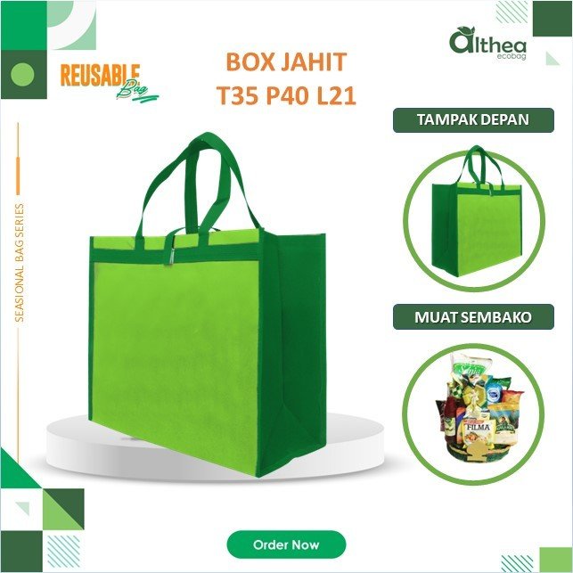 Tas Belanja Lipat Tas Sembako Tas Laundry Tas Spunbond Besar 35X40X21 - Image 2