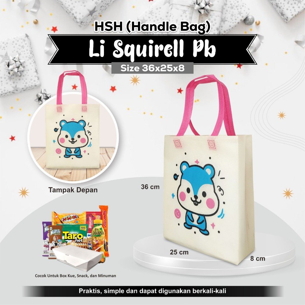 Goodie Bag Birthday Tas Ulang Tahun Tas Souvenir Motif Binatang 36x25x08 - Image 4