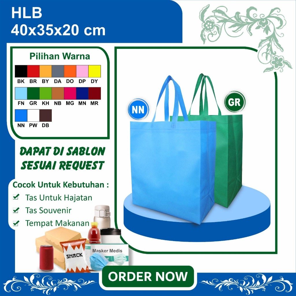 Tas Sembako Jumbo Tas Laundry Besar Tas Spunbond Besar Polos Ukuran 40x35x20 - Image 2