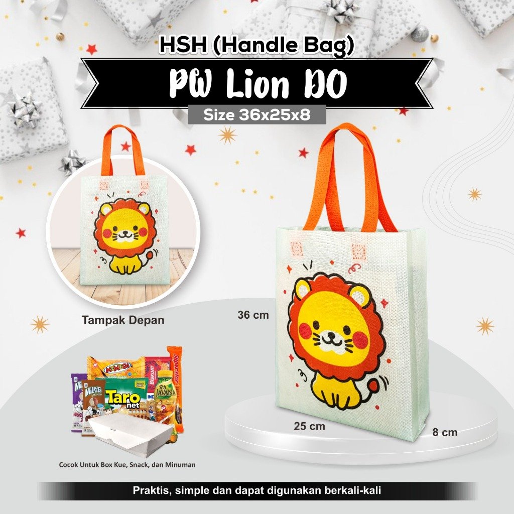 Goodie Bag Birthday Tas Ulang Tahun Tas Souvenir Motif Binatang 36x25x08 - Image 3