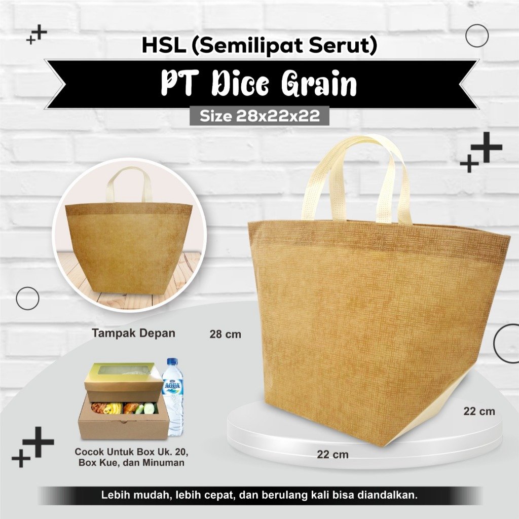Tas Kotak Nasi Tas Hajatan Tas Tasyakuran Tas Besek Tas Spunbond Tekstur 28x22x22 - Image 2