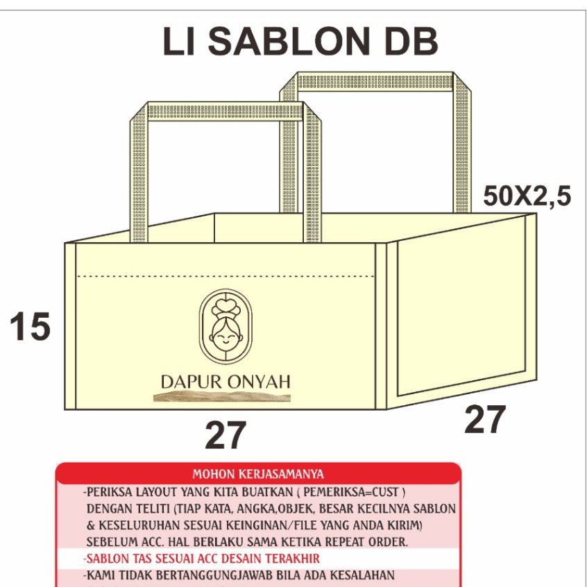 Tas Cake Tas Bakery Tas Spunbond Tas Kotak Roti Tas Spunbond Polos 15X27X27 - Image 2