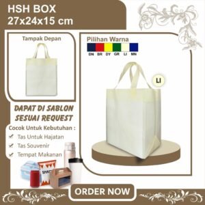 Tas Kotak Nasi 15x15 Tas Tasyakuran Tas Berkat Tas Walimahan Tas Polos Kotak Nasi HSH BOX 27x24x15