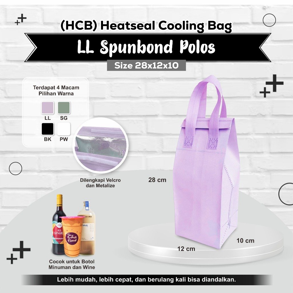 ALTHEA Cooling Bag Tas Botol Thermal HCB Polos Cooller Bag Promosi Tas Thermal Spunbond Cooller Bag Botol Cafe 28x12x10 - Image 2