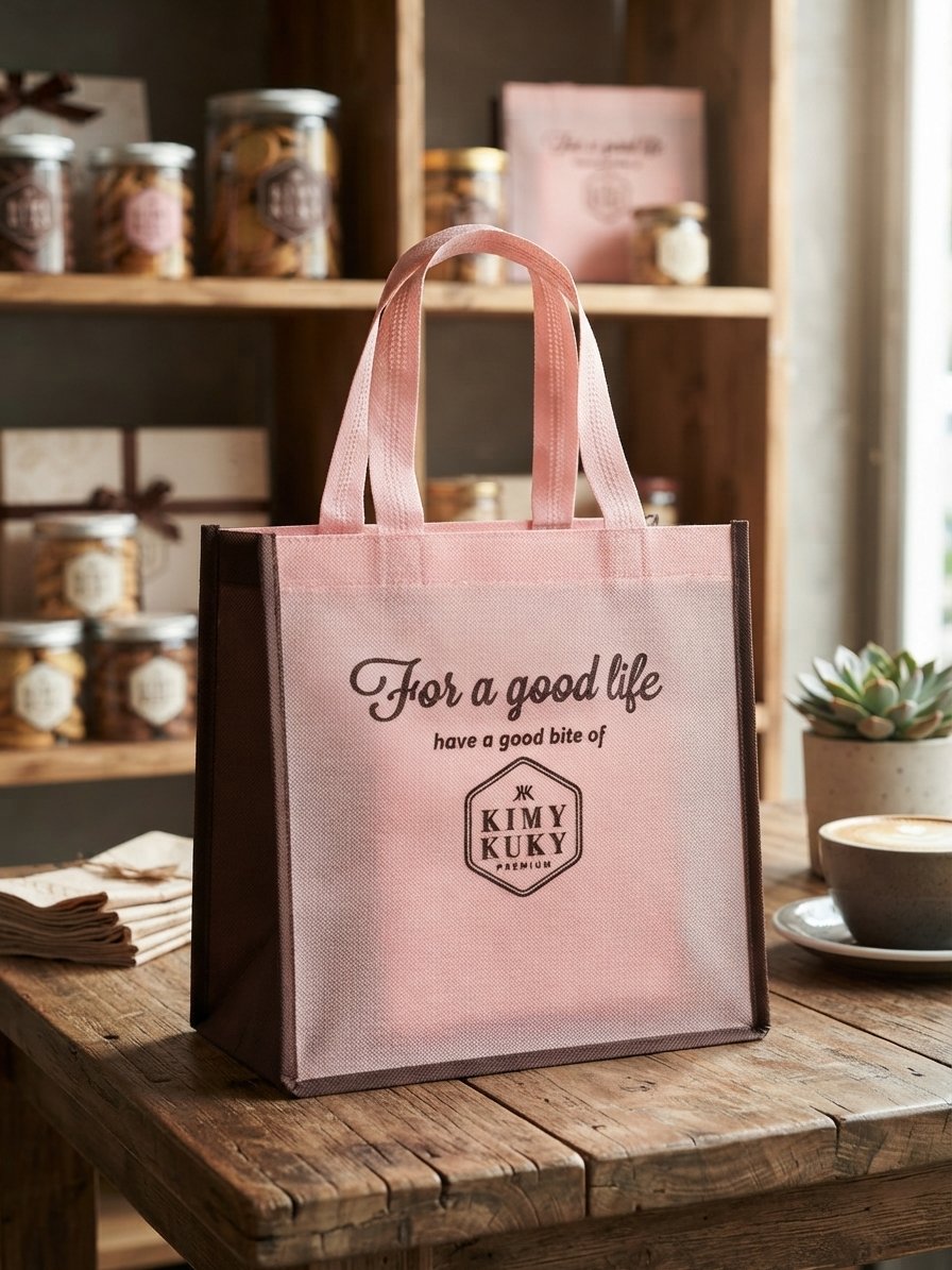 Tas Spunbond Custom untuk Cookies, Kue & Hampers | Tas Spunbond Custom Kimy Kuky