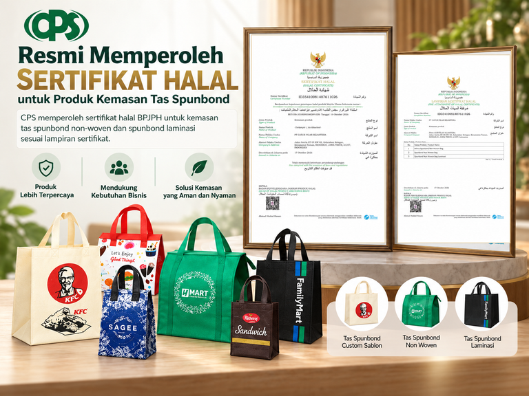 PT Catur Pilar Sejahtera Raih Sertifikat Halal untuk Tas Spunbond dan Laminasi