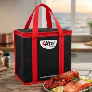 Thermal Bag Custom Untuk Seafood | Cooler Bag Busa Jahit Custom Catch Seafood