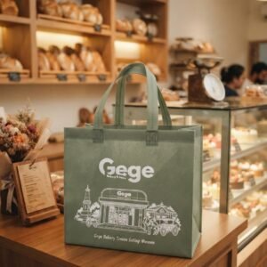 Goodie Bag Spunbond Bakery Custom untuk Toko Roti & Cake Gege Bakery